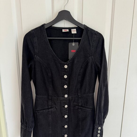 new Levi's Womens Monroe Denim Dress in black, Brand new with tag - Picture 1 of 8
